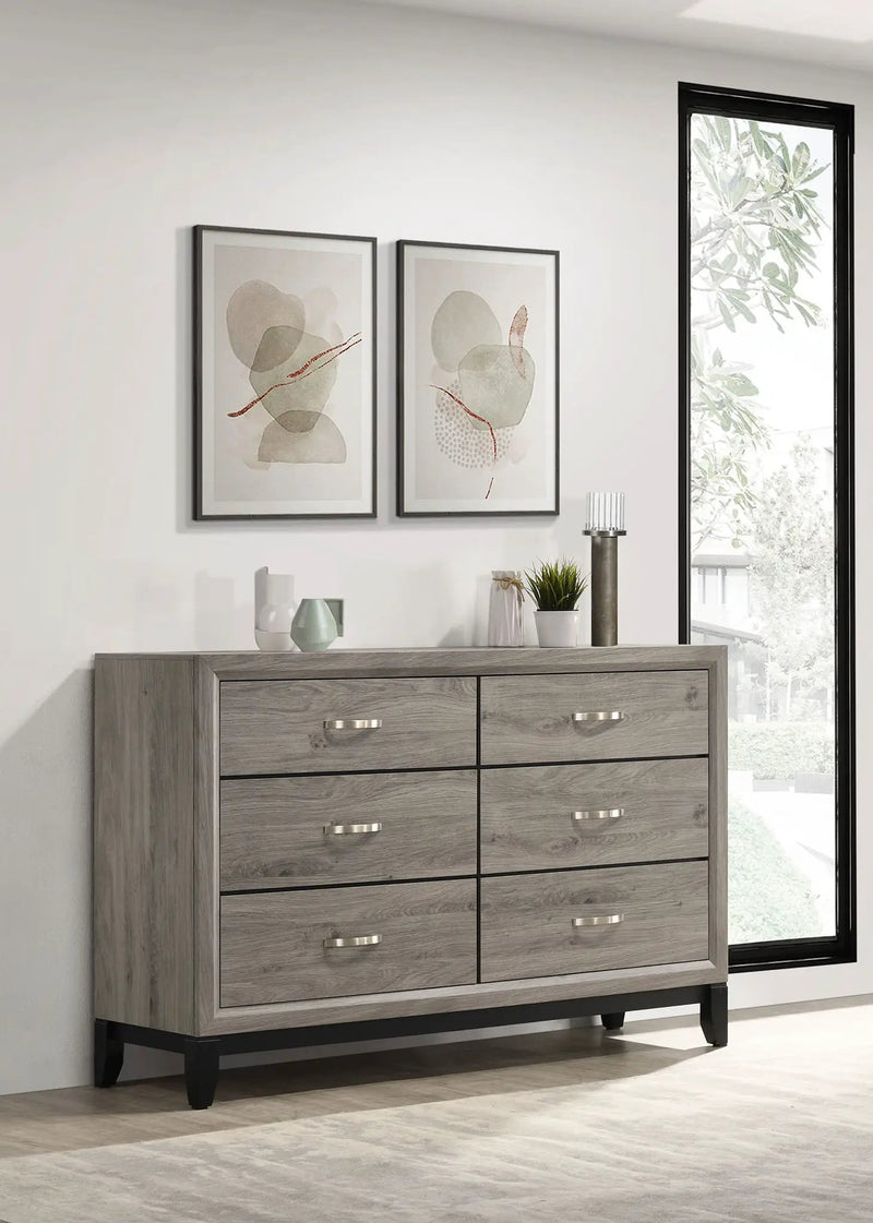 Watson 6-drawer Bedroom Dresser Cabinet Light Taupe by Unique Piece Furniture