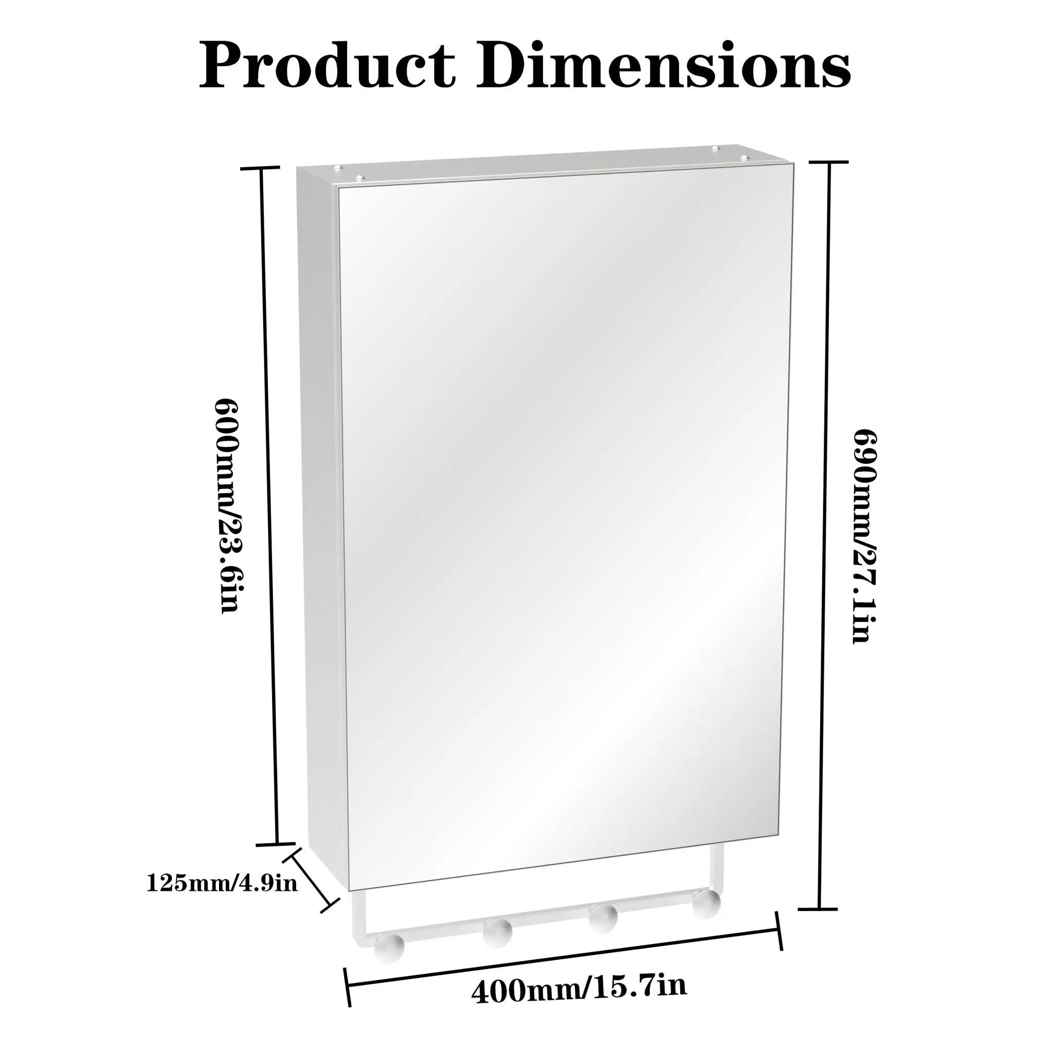 Medicine Cabinet, Wall Mounted Bathroom Mirror With Storage, Adjustable Shelves - Silver by Unique Piece Furniture