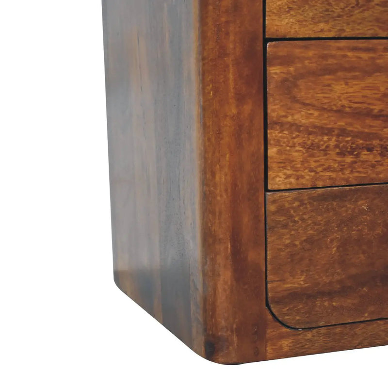 Luca Chestnut Nightstand With 3 Drawers by HouseOfZazla
