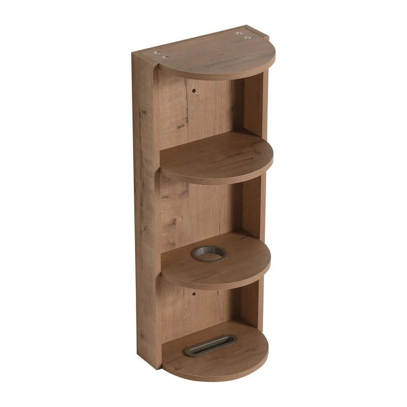Modern Wall Mounted Bathroom Vanity With Sink And Storage Rack Soft Close Doors Plywood - Imitative Oak by HouseOfZazla