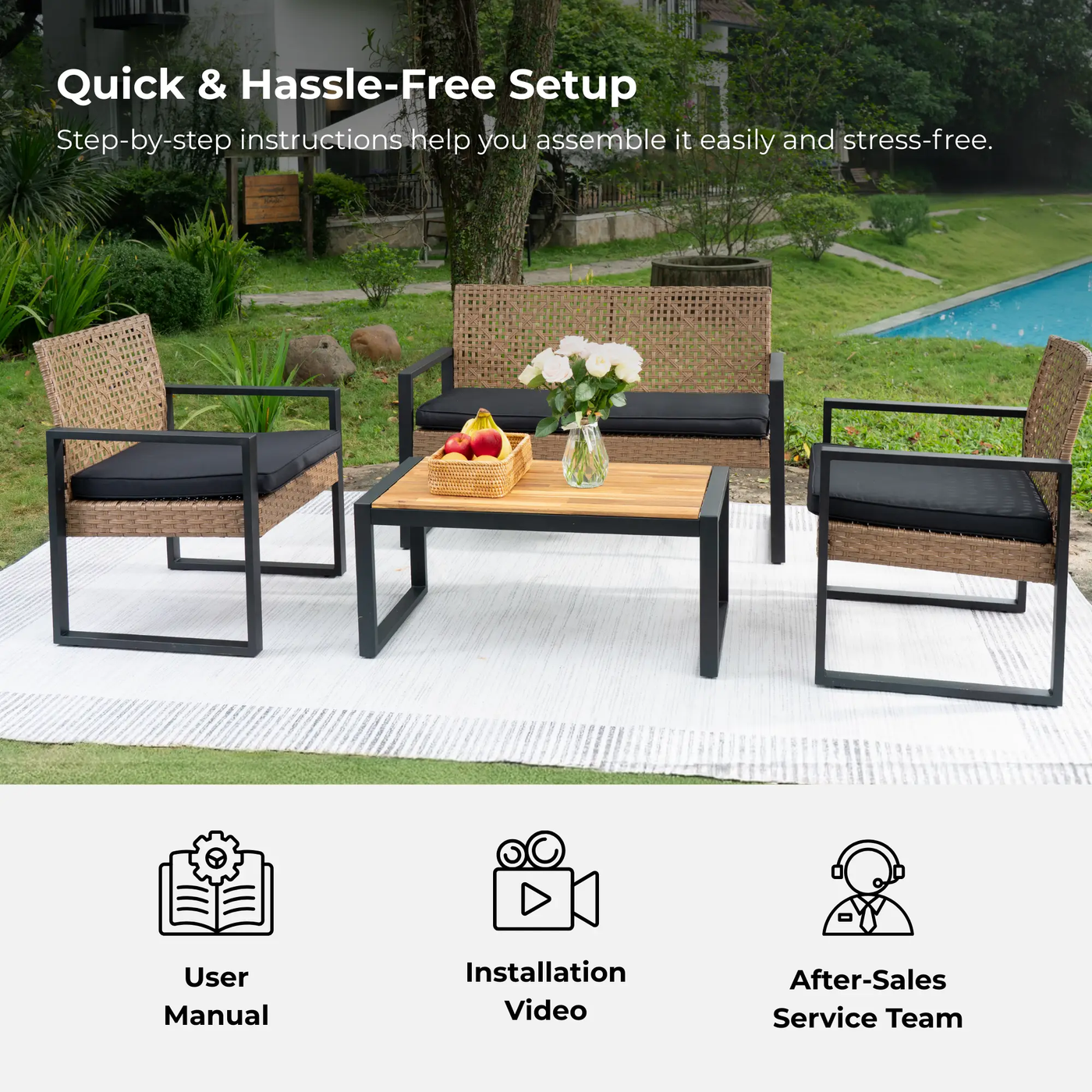 4-Piece Patio Furniture Set by HouseOfZazla