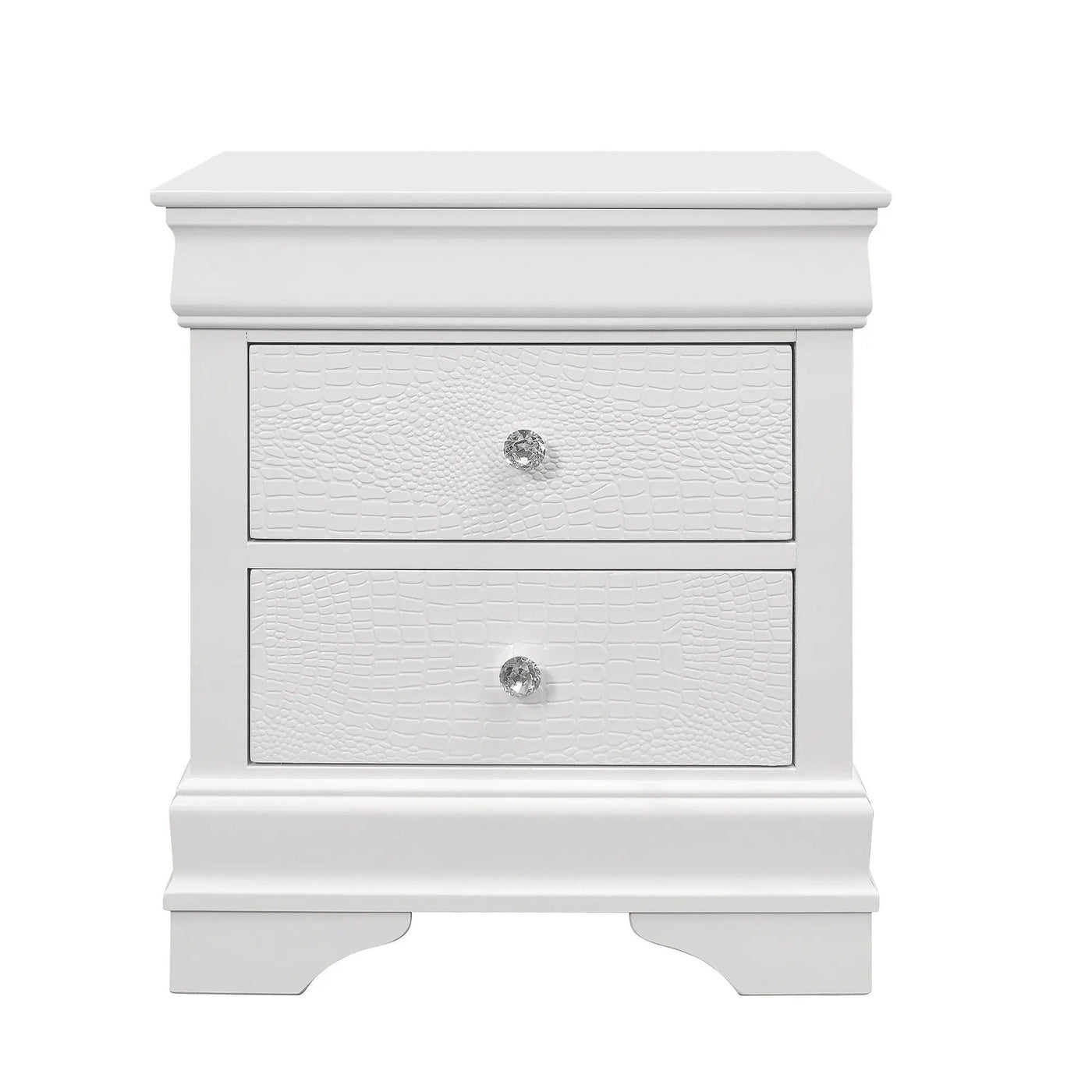 Shaker - 5 Pieces Bedroom Set With Crystal Inspired Tufted Headboard And LED Lighting by Unique Piece Furniture
