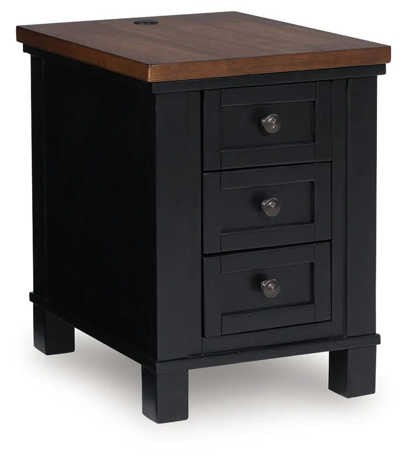 Wildenauer - Chair Side End Table - Brown / Black by Unique Piece Furniture