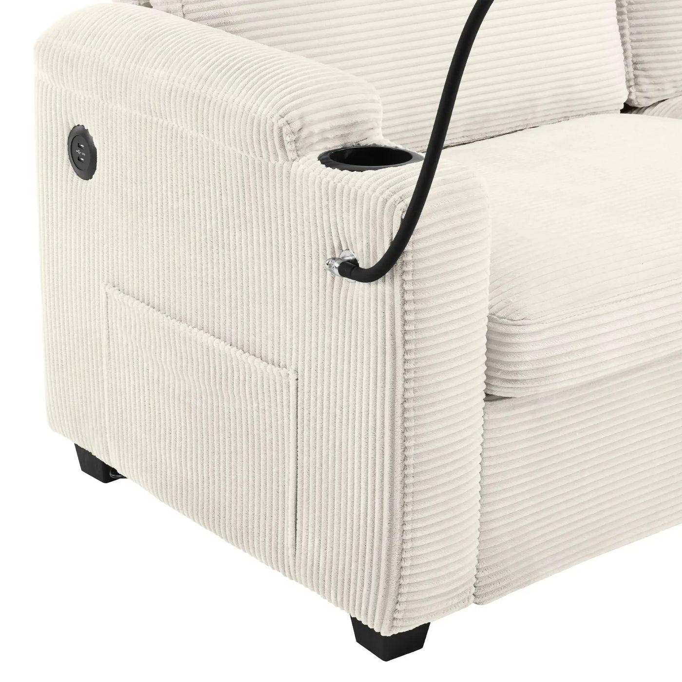 Sleeper Sofa Loveseat Sofa With Full Size Mattress, 2 USB Ports, 2 Cup Holders, 2 Side Pockets And Phone Holder by HouseOfZazla