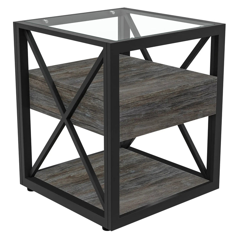 Set of 2 Modern End Tables with Drawer - Nightstands by HouseOfZazla