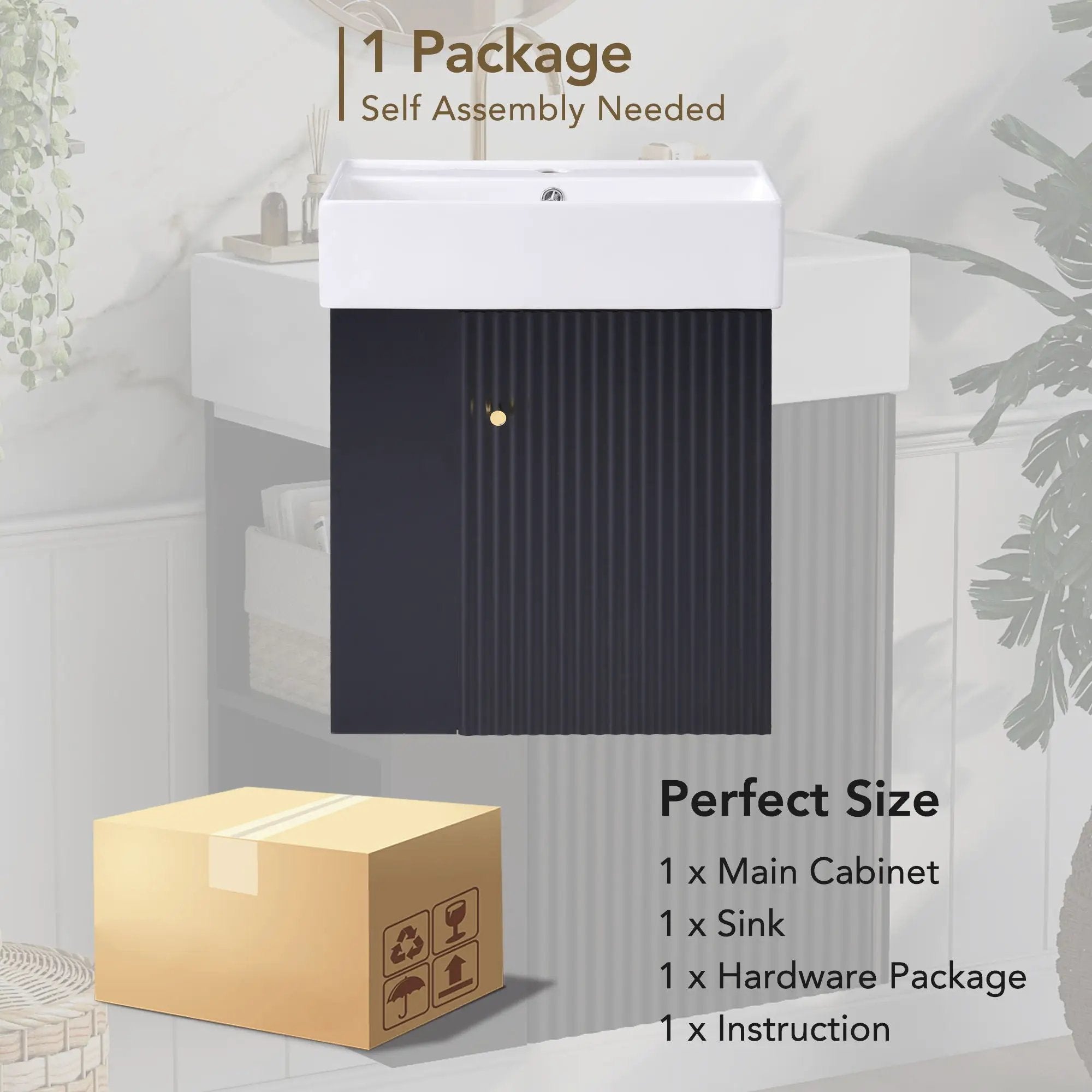 Modern Floating Bathroom Vanity With Ceramic Basin Perfect For Small Bathrooms by HouseOfZazla