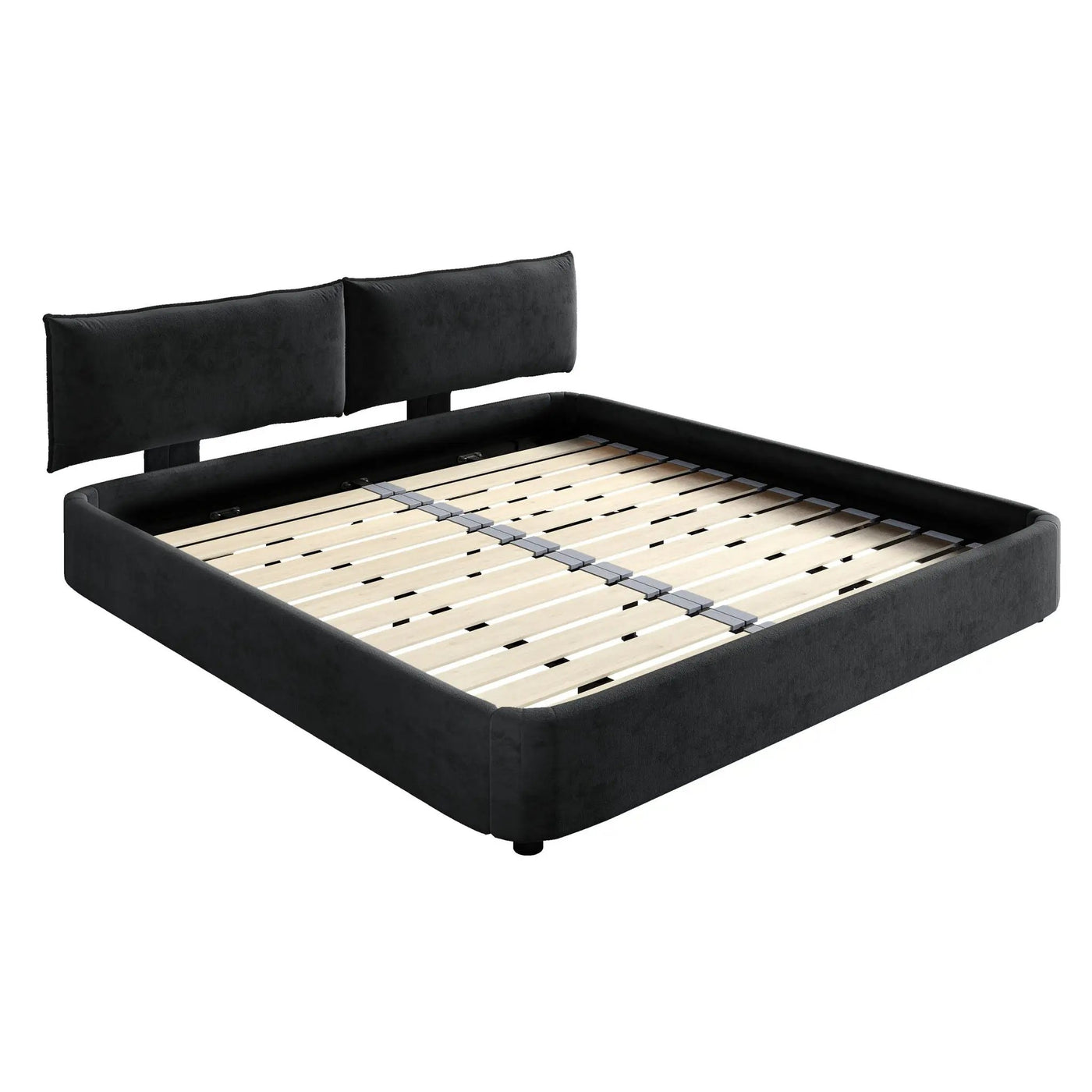 Cloud Bed Frame With Oversized Padded Movable Headboard by HouseOfZazla