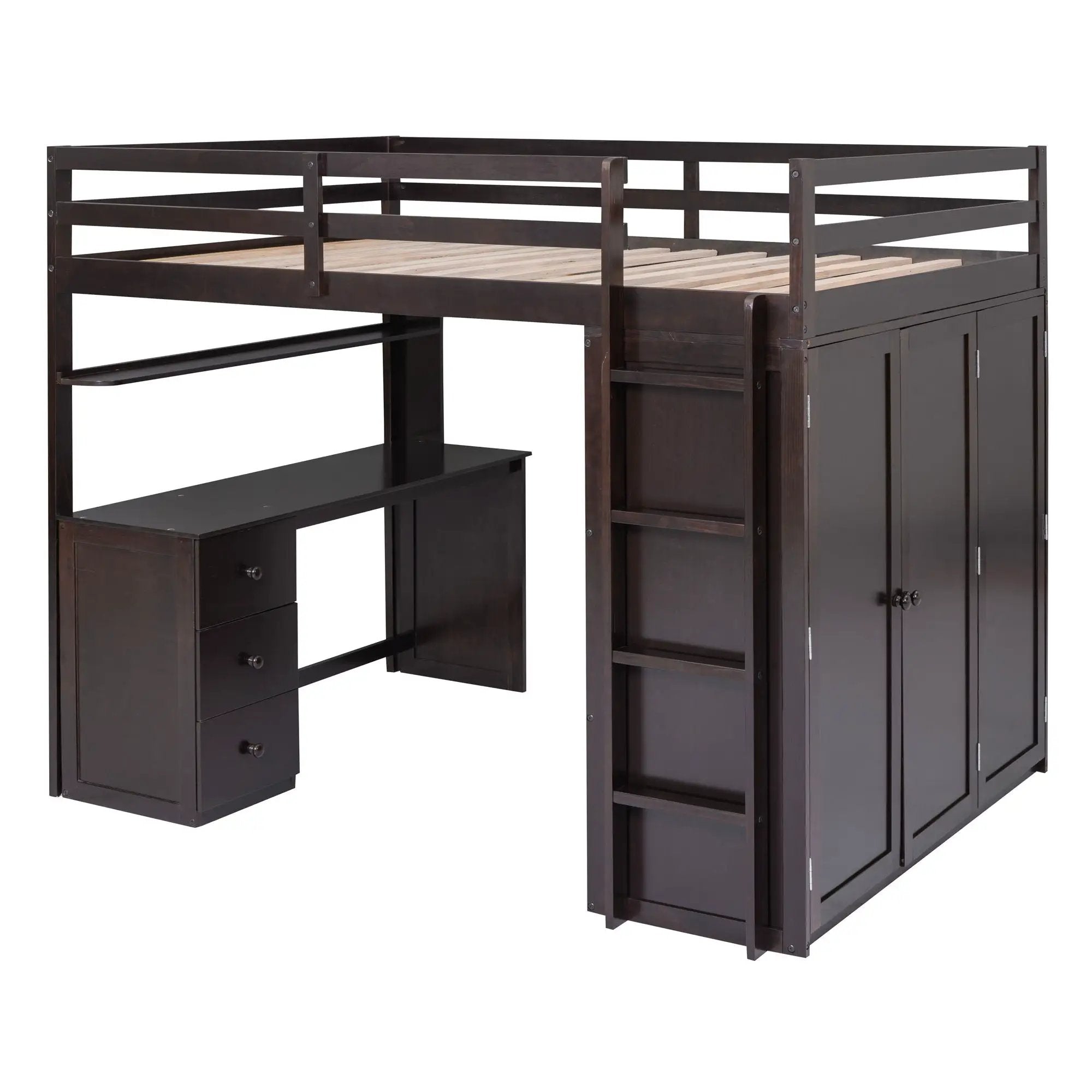 Loft Bed With Drawers, Desk, And Wardrobe by HouseOfZazla