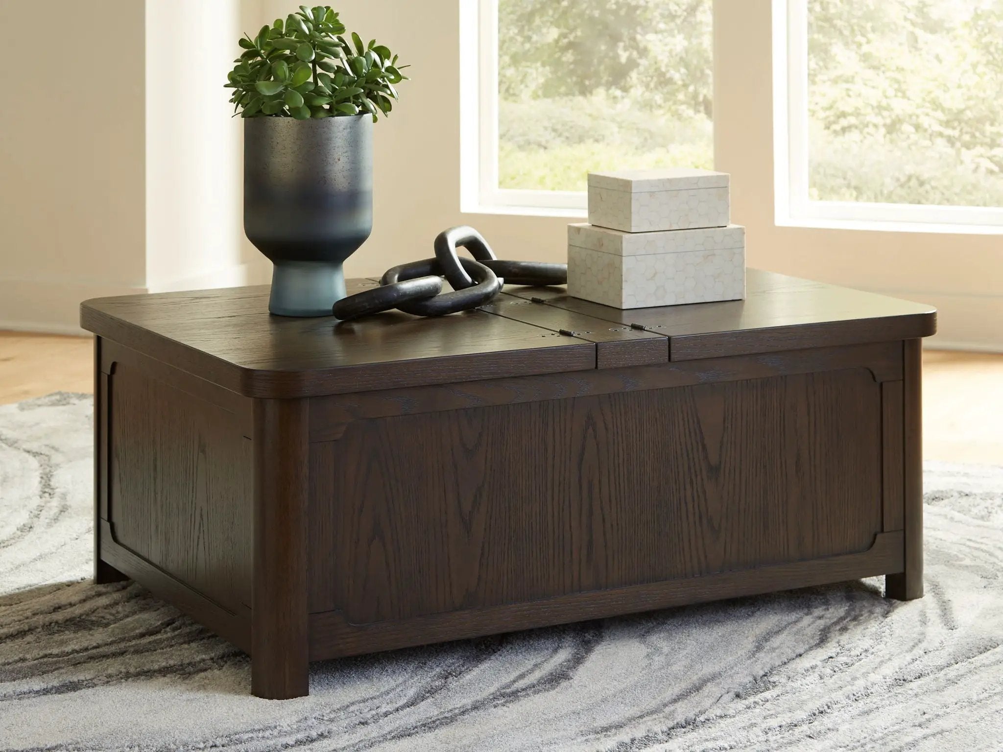 Breckington - Cocktail Table With Storage - Dark Brown by Unique Piece Furniture