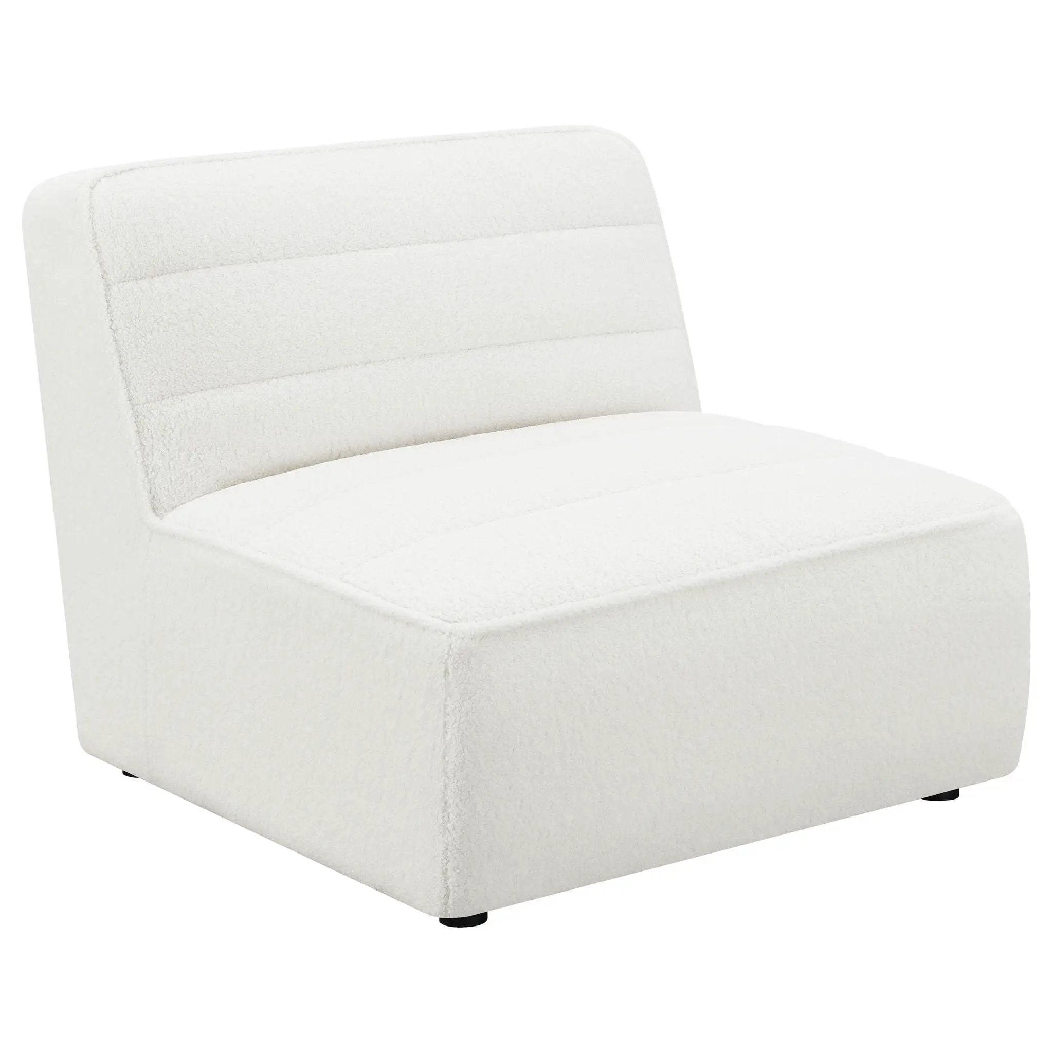 Bonnie - Upholstered Armless Chair With Channel Tufting - Ivory by HouseOfZazla