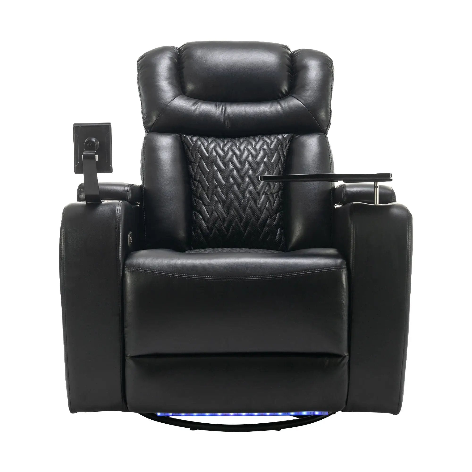 270 Degree Swivel Power Recliner With Tray Table, Phone Holder, Cup Holder, USB Port by HouseOfZazla