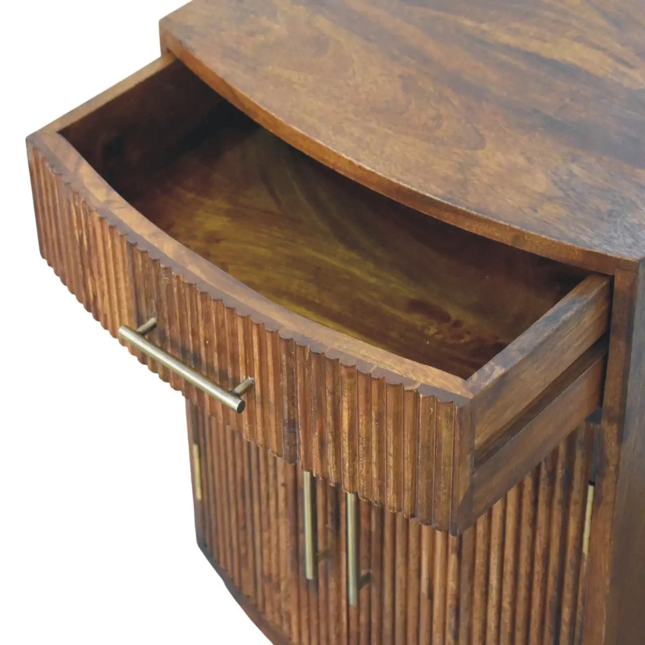 Solid Wood Milan Fluted Bedside Cabinet by HouseOfZazla