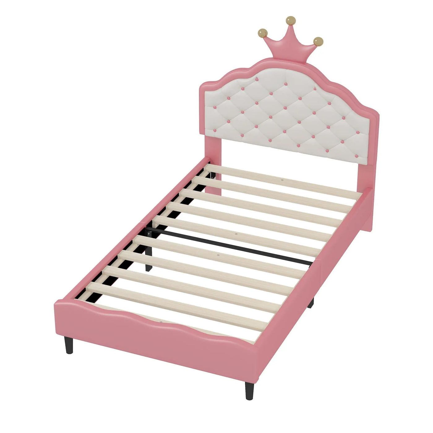 Lovely Crown Fantasy Princess Bed With Tufted Headboard by Unique Piece Furniture