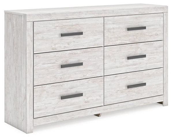 Cayboni - Commode à six tiroirs - Effet bois blanchi