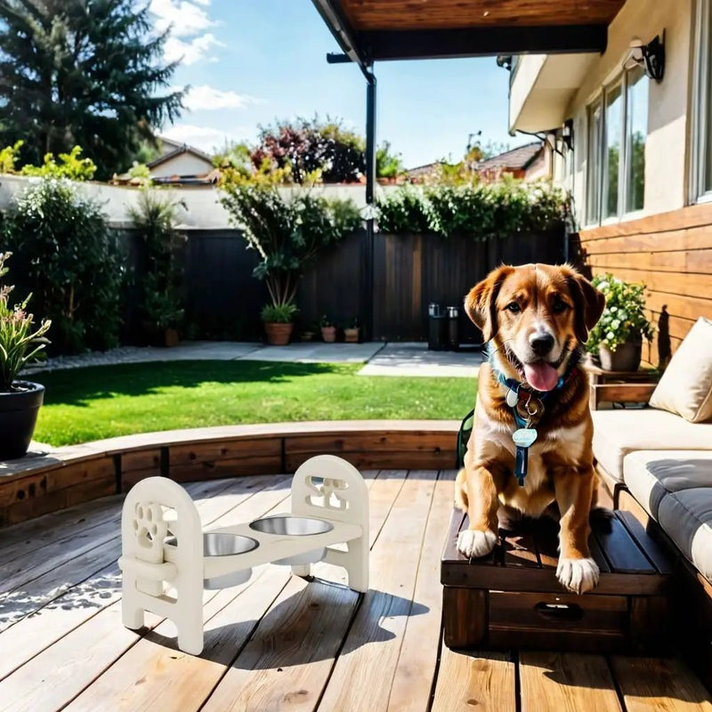 Adjustable Pet Bowl Travel Ready HDPE Durable Poly Lumber Recycled by HouseOfZazla