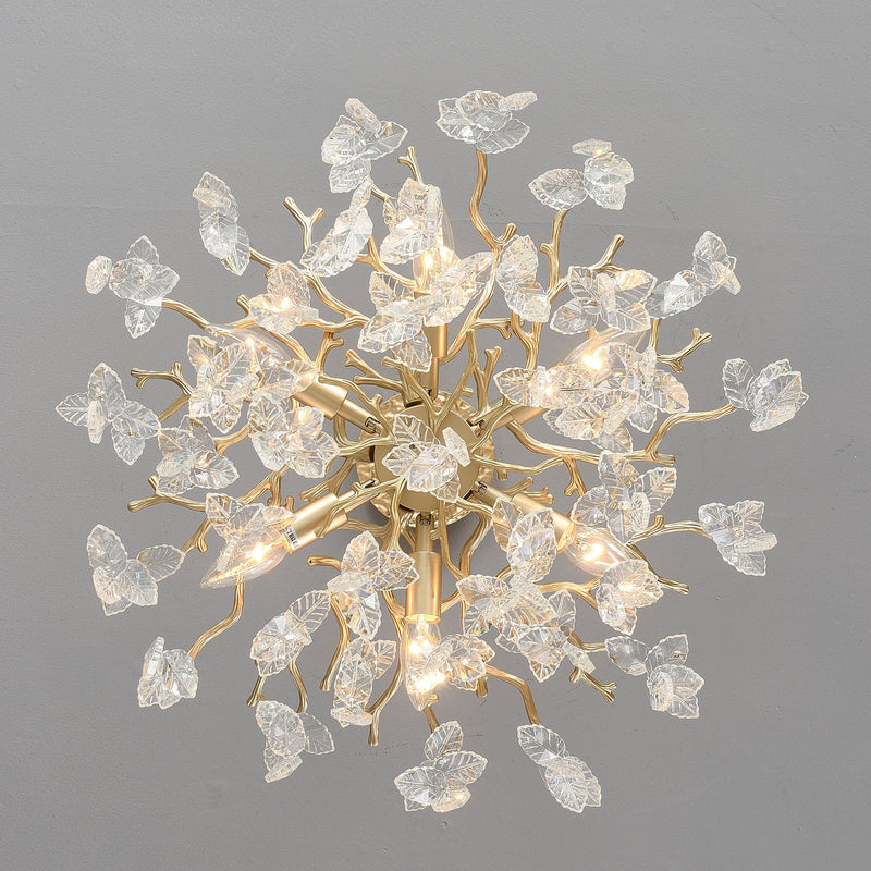 6-Light Chandelier Crystal Ceiling Lamp - Gold Finish by HouseOfZazla