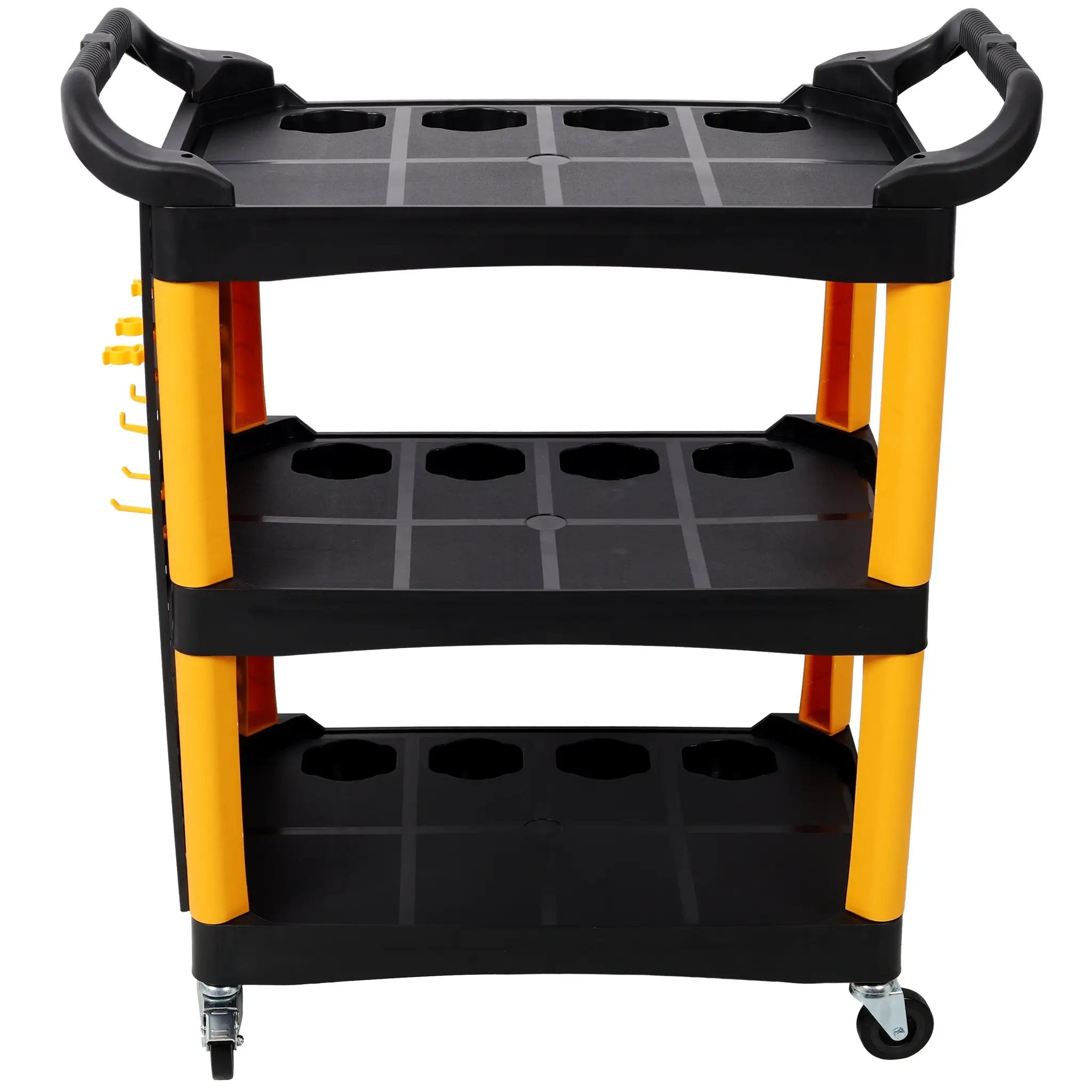 3 Tier Rolling Auto Detail Cart With Wheels - Yellow & Black by HouseOfZazla