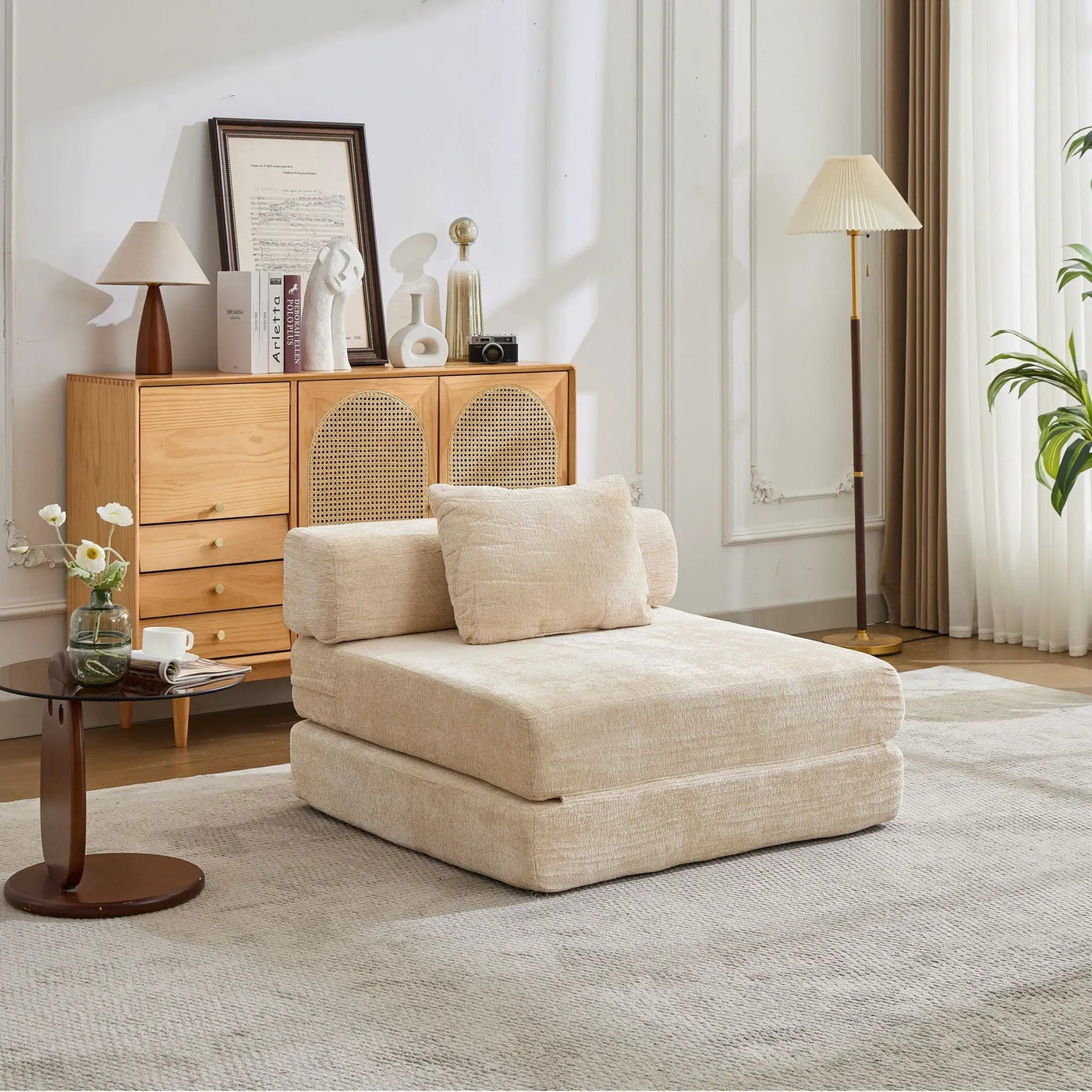 Convertible Floor Sofa Bed With Fixed Shape Frame For Living Room by HouseOfZazla