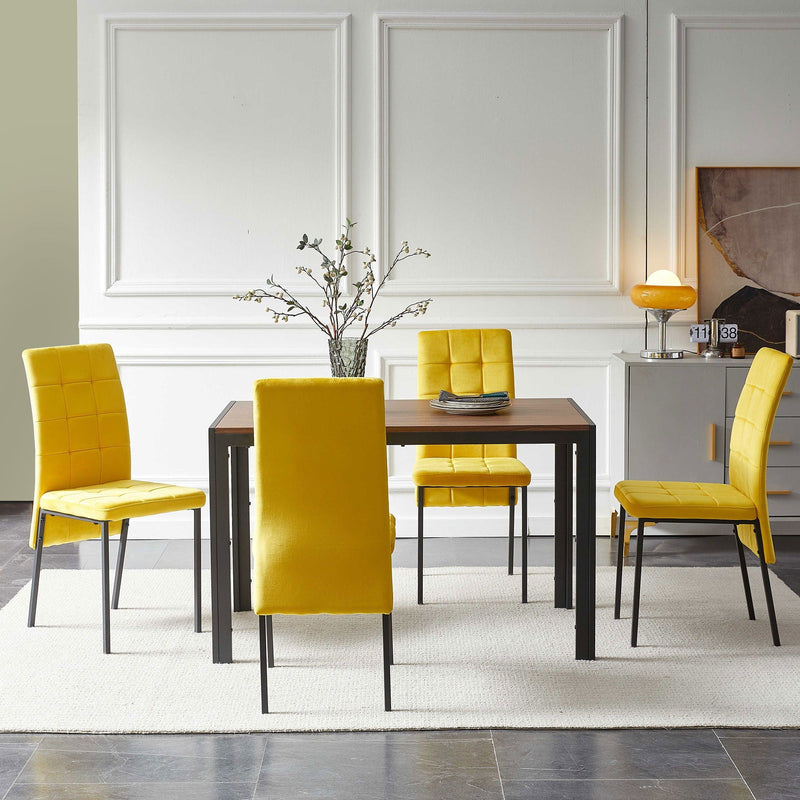 5 Piece Dining Set Including High Back Nordic Dining Chair & Creative Design Dining Table by HouseOfZazla