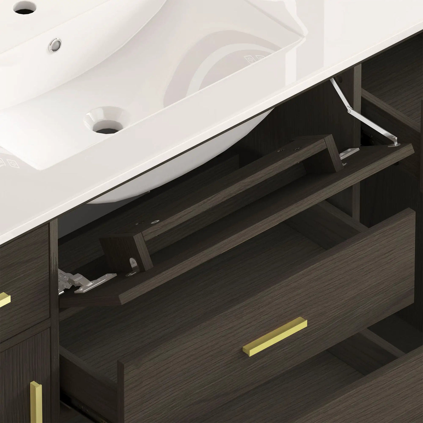 Bathroom Vanity With Abundant Storage 2 Soft Close Doors And 6 Drawers by HouseOfZazla