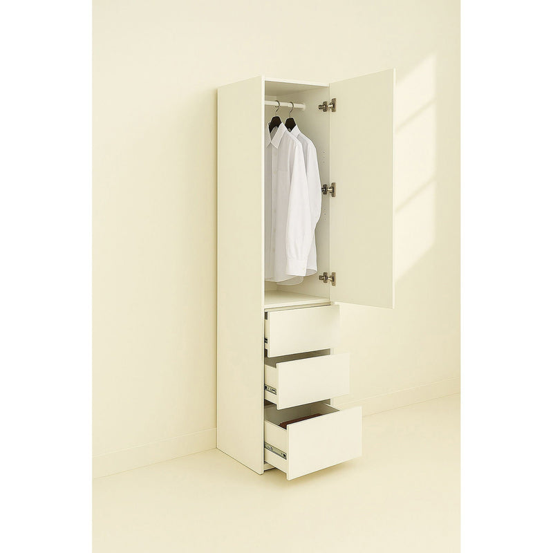 Elise - Modular Closet System With Mirror - White - Wood by HouseOfZazla