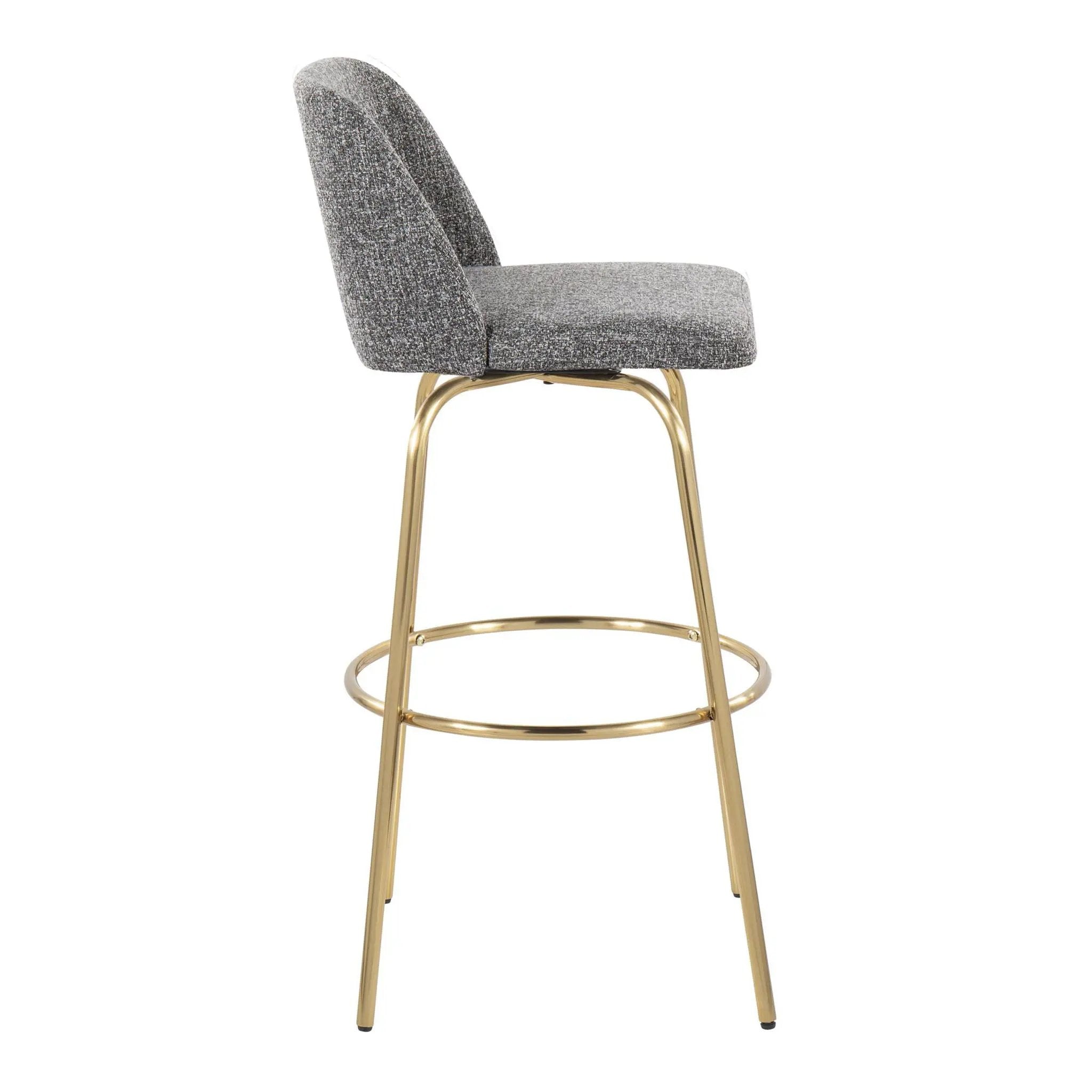 Toriano - Contemporary Fixed Height Barstool With Swivel With Round Footrest (Set of 2) by Unique Piece Furniture
