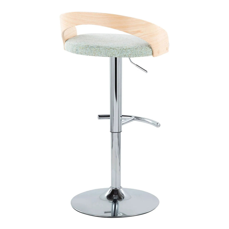 Grotto - Contemporary Adjustable Barstool, Swivel With Rounded T Footrest (Set of 2) by Unique Piece Furniture