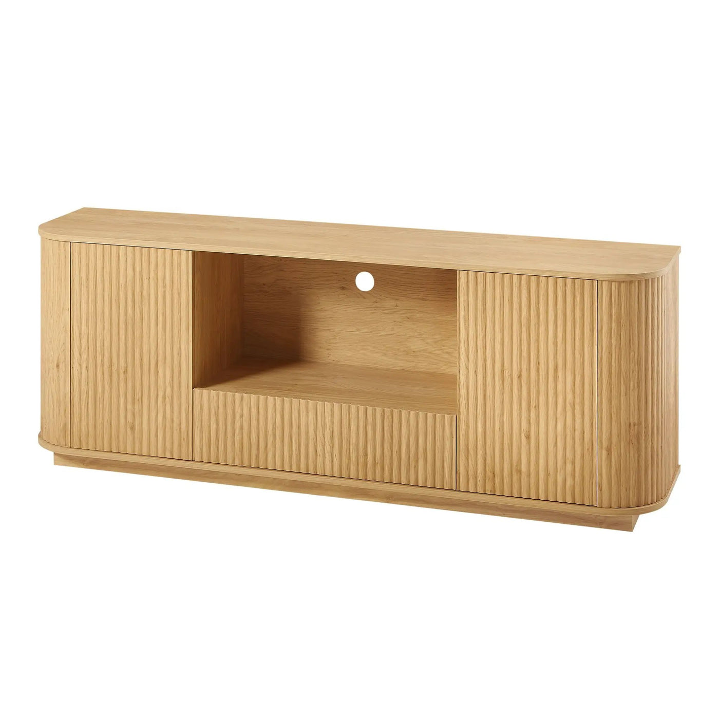 Modern Wavy TV Stand Rounded Sideboard With Storage Cabinet by Unique Piece Furniture