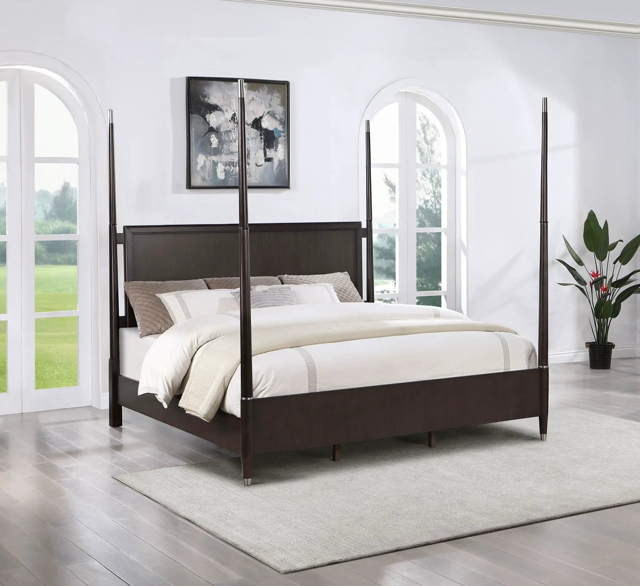 Emberlyn Wood Queen Poster Bed Brown by Unique Piece Furniture