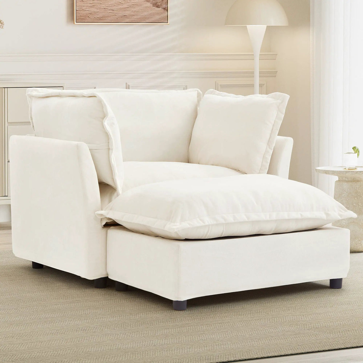 Modern Armchair Sofa With Movable Ottoman by HouseOfZazla