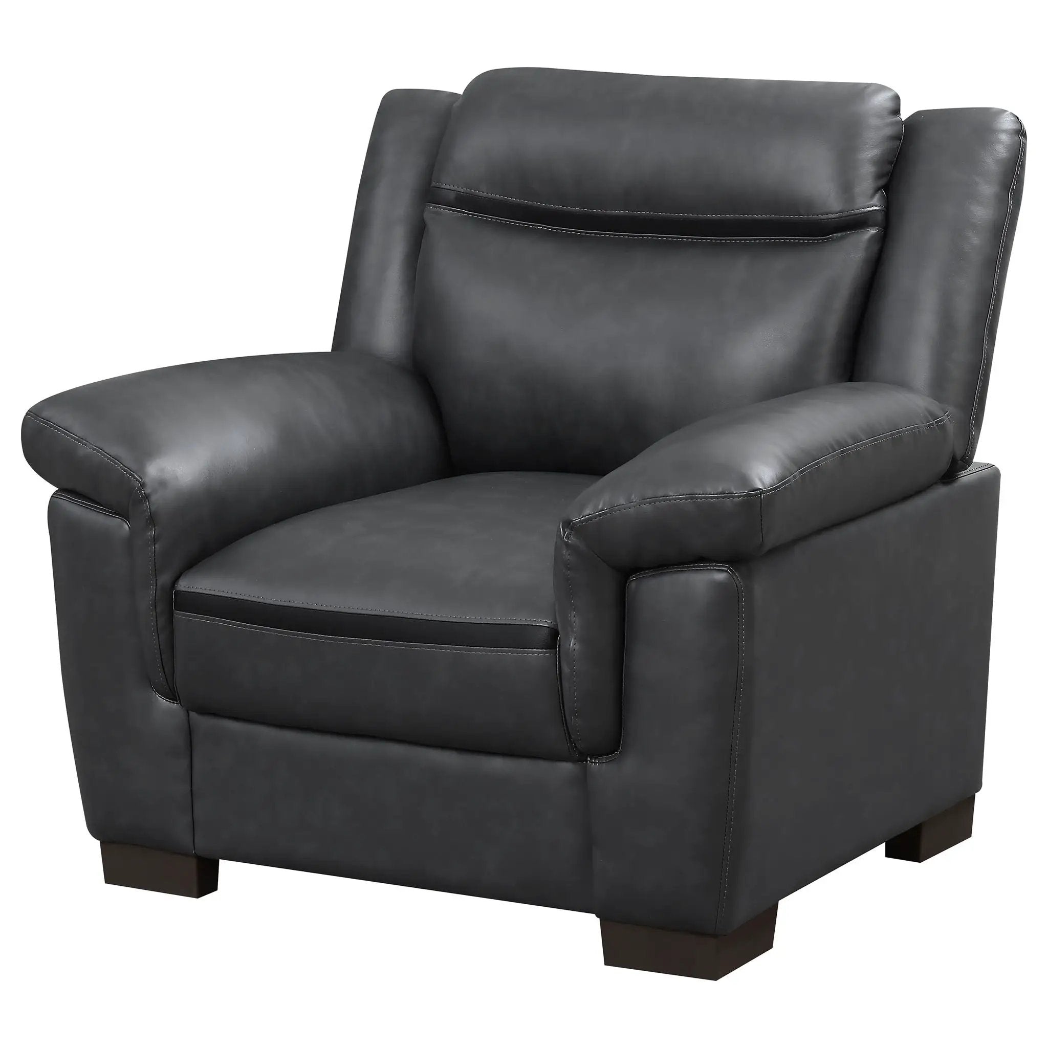 Arabella Upholstered Padded Arm Accent Chair Grey by Unique Piece Furniture