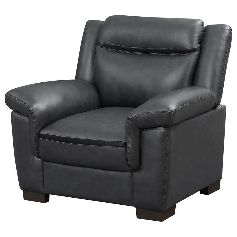 Arabella Upholstered Padded Arm Accent Chair Grey by Unique Piece Furniture