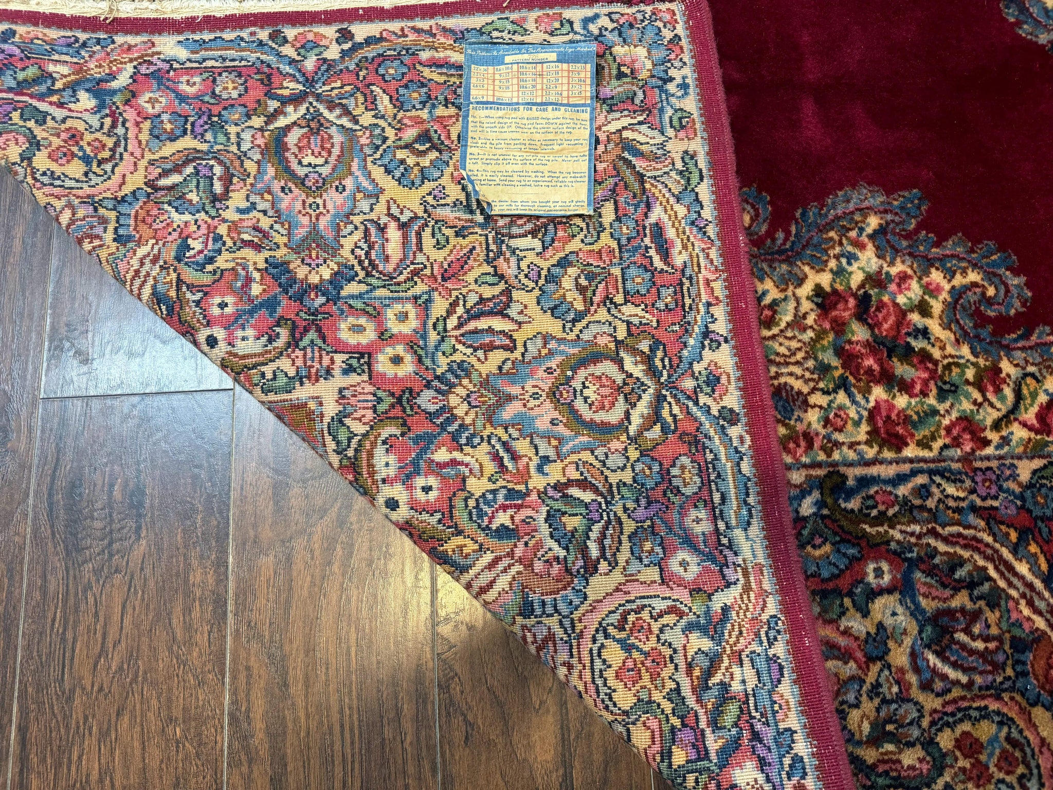 Karastan Rug 8.8 x 12 - Red Floral Kirman - Wool Pile Carpet by Jewel Rugs