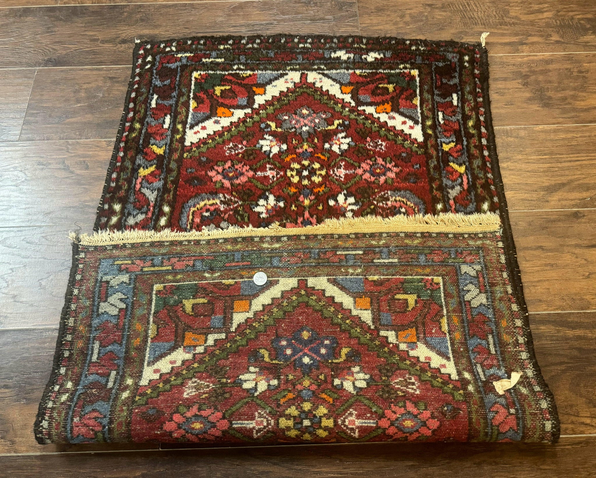 Small Red Persian Tribal Rug 2.6 x 4, Wool Rug, Persian Hamadan Rug by Jewel Rugs