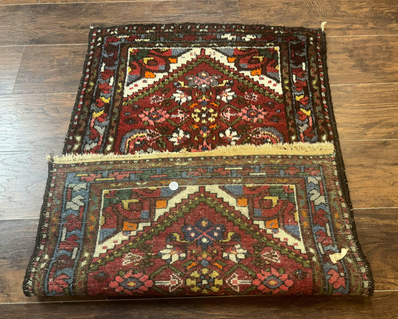 Small Red Persian Tribal Rug 2.6 x 4, Wool Rug, Persian Hamadan Rug by Jewel Rugs