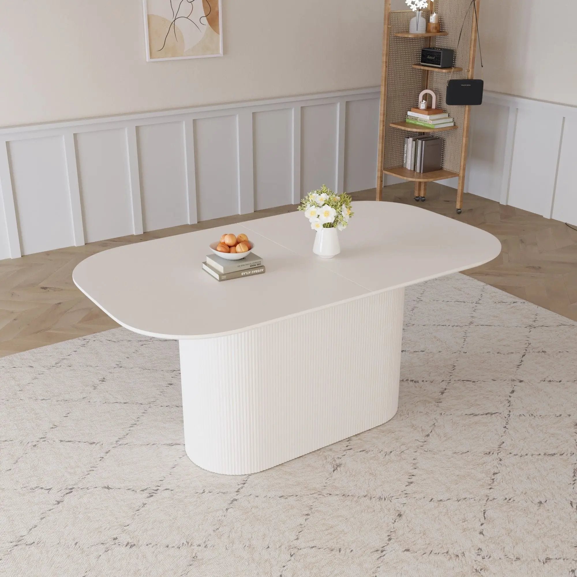 Modern Dining Table With Vertical Striped Legs by HouseOfZazla