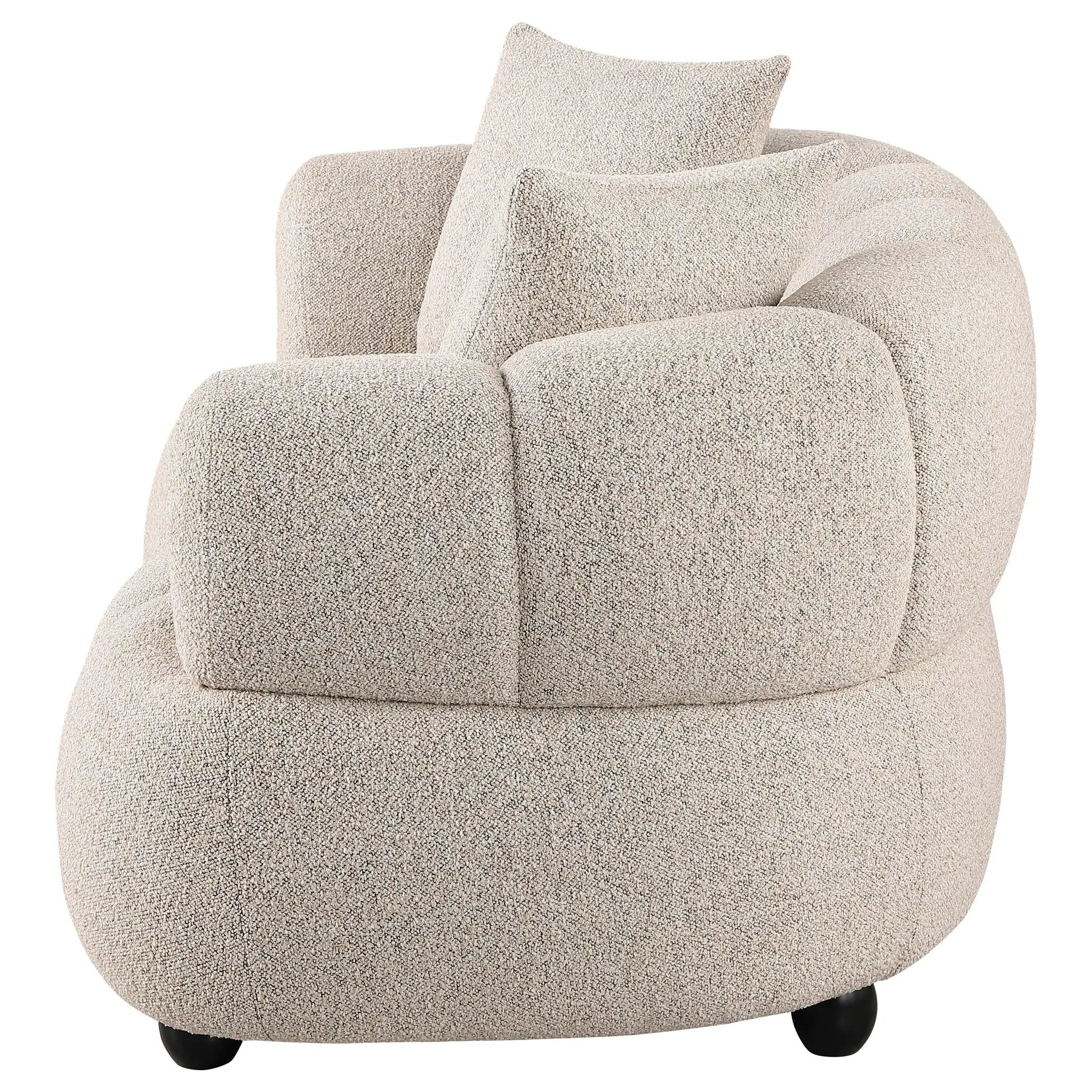 Whitney Contemporary Channel Tufted Boucle Upholstered Loveseat by Unique Piece Furniture