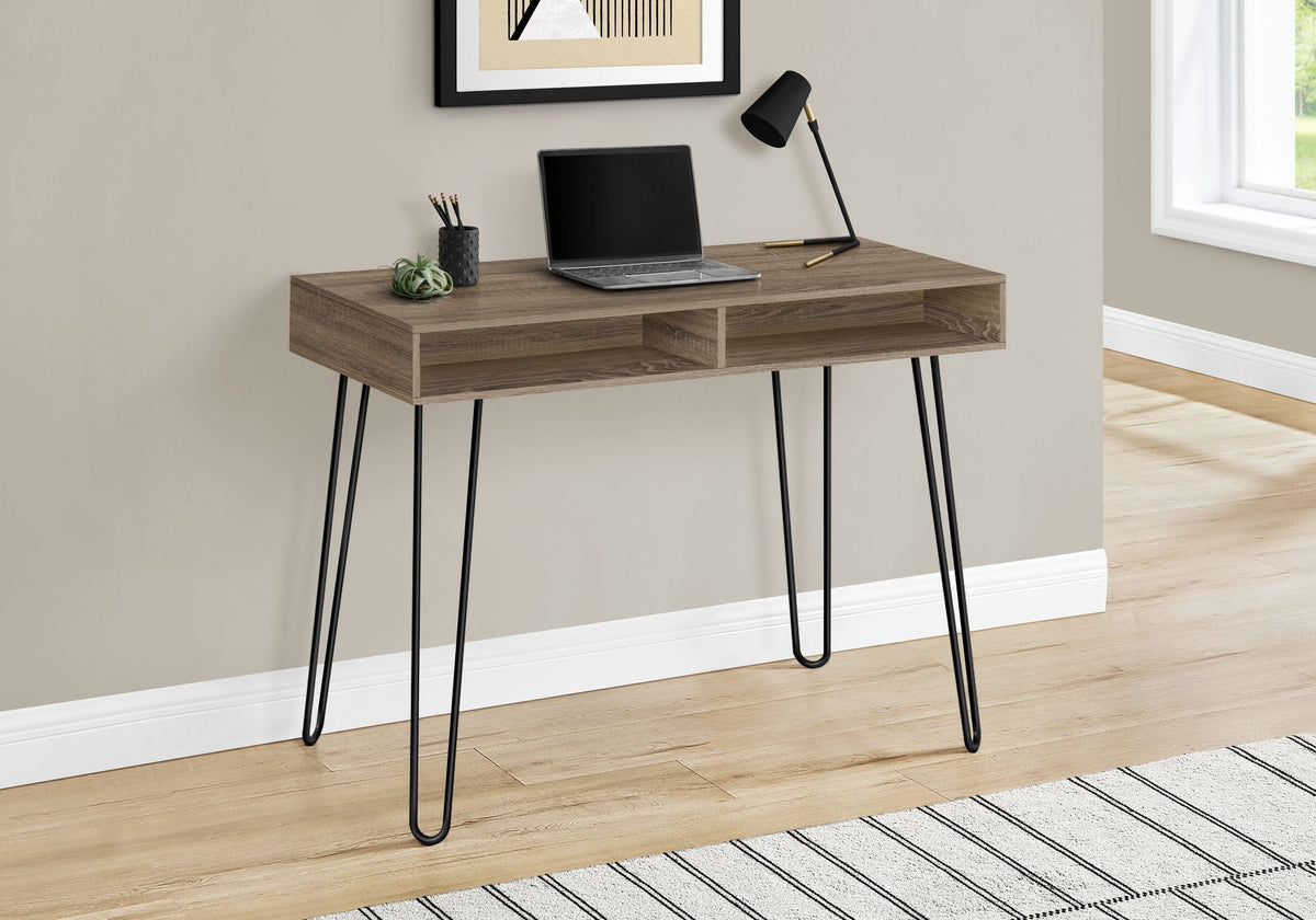 Contemporary Computer Desk with Storage Drawers - Metal & Wood Frame, photo 7 of 16
