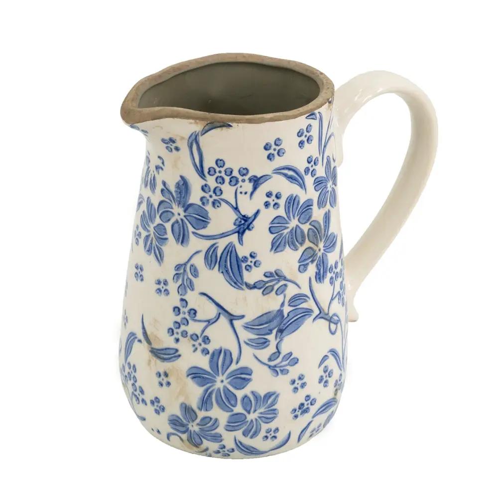Ceramic Pitcher Vase With Handle by HouseOfZazla