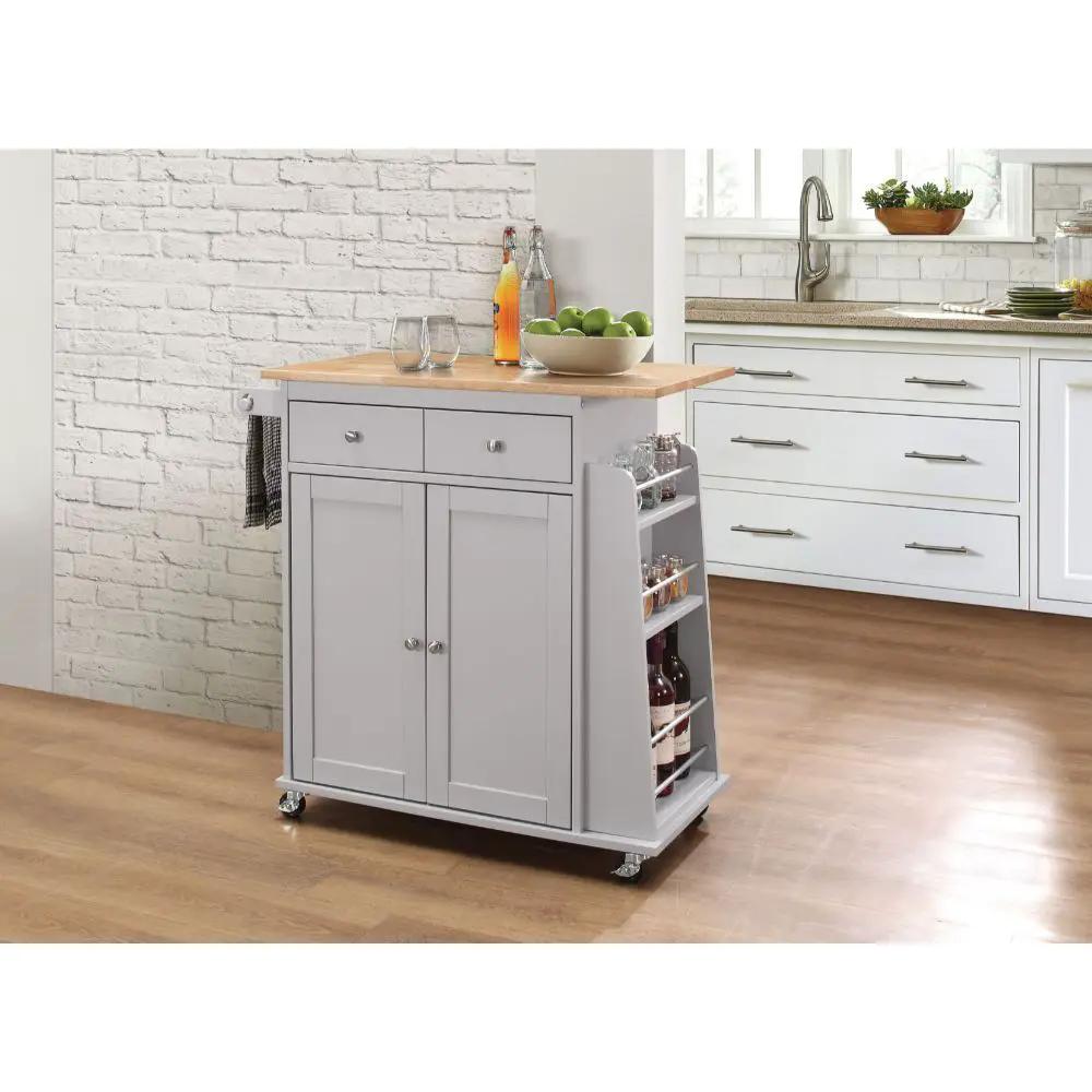Tullarick - Kitchen Cart - Natural & Gray by Unique Piece Furniture