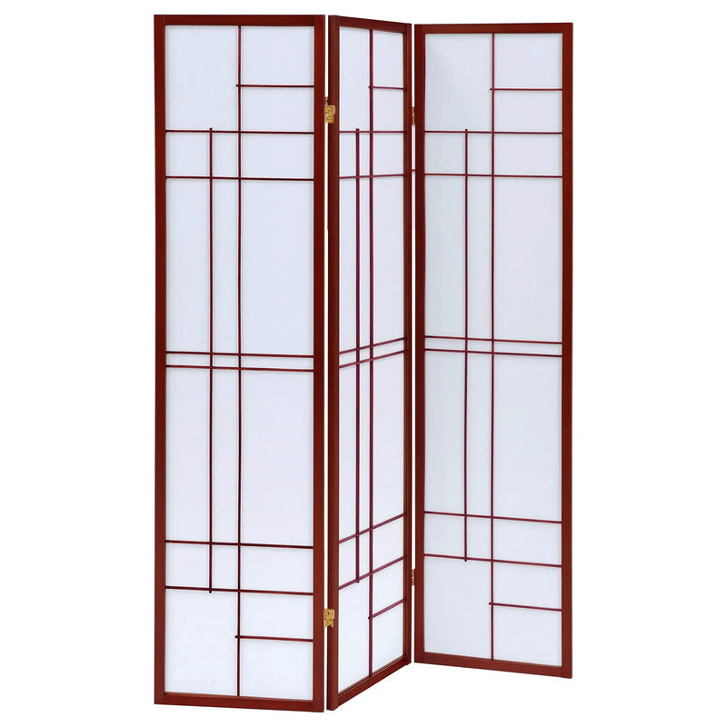 Katerina 3-Panel Room Divider Folding Shoji Screen Cherry by Unique Piece Furniture