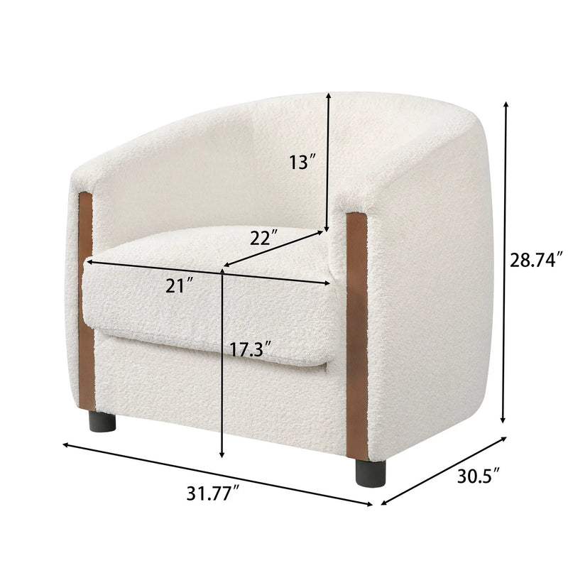 31.8" Modern Curved Barrel Accent Chair by HouseOfZazla