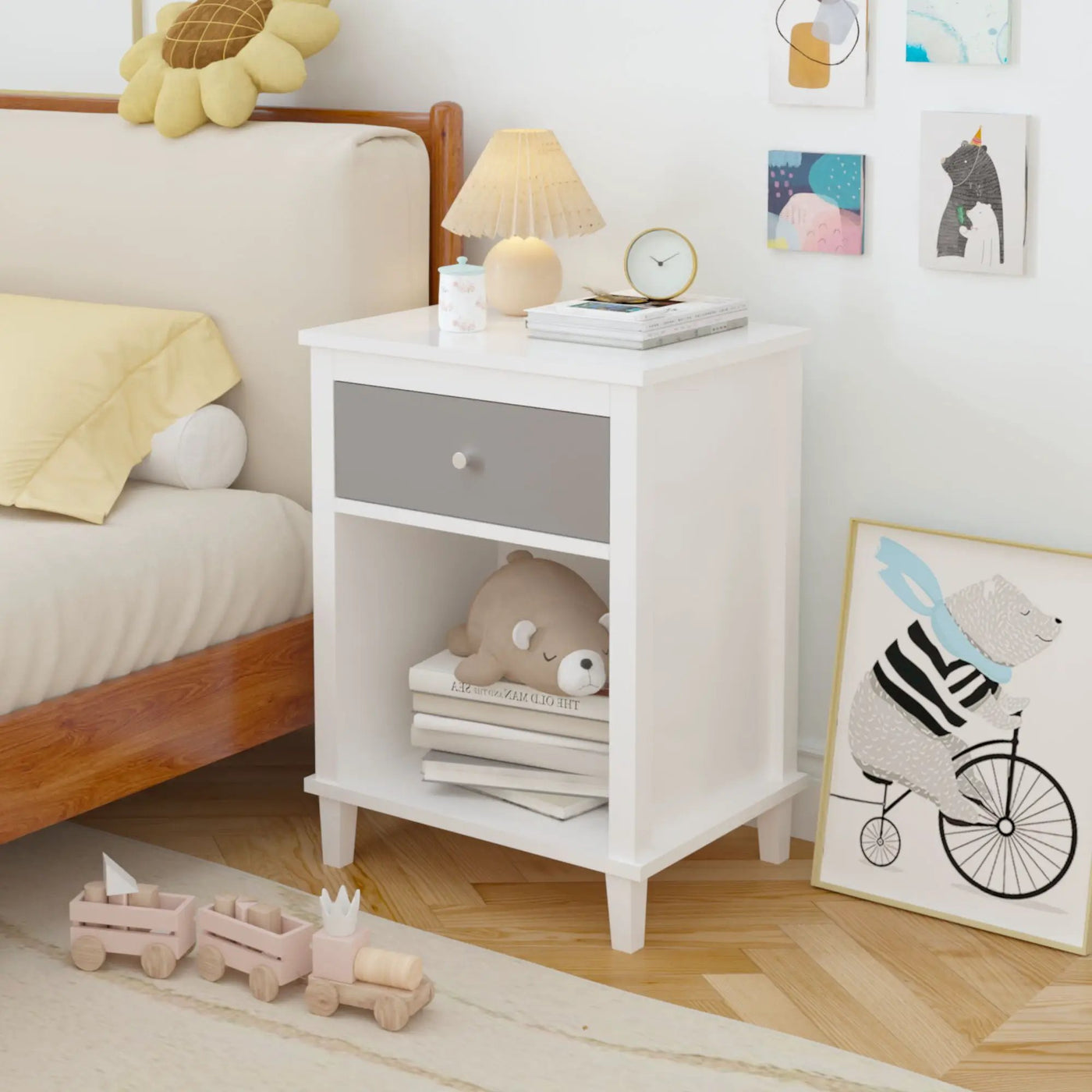 Nightstand With 1 Drawer 1 Shelf by HouseOfZazla