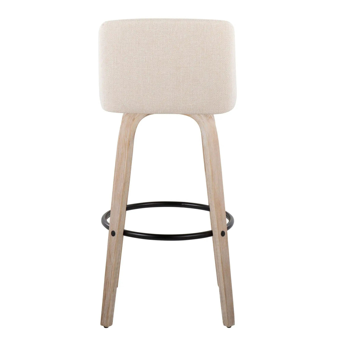 Toriano - Mid-Century Modern Fixed Height BarStool With Round Footrest (Set of 2) by HouseOfZazla