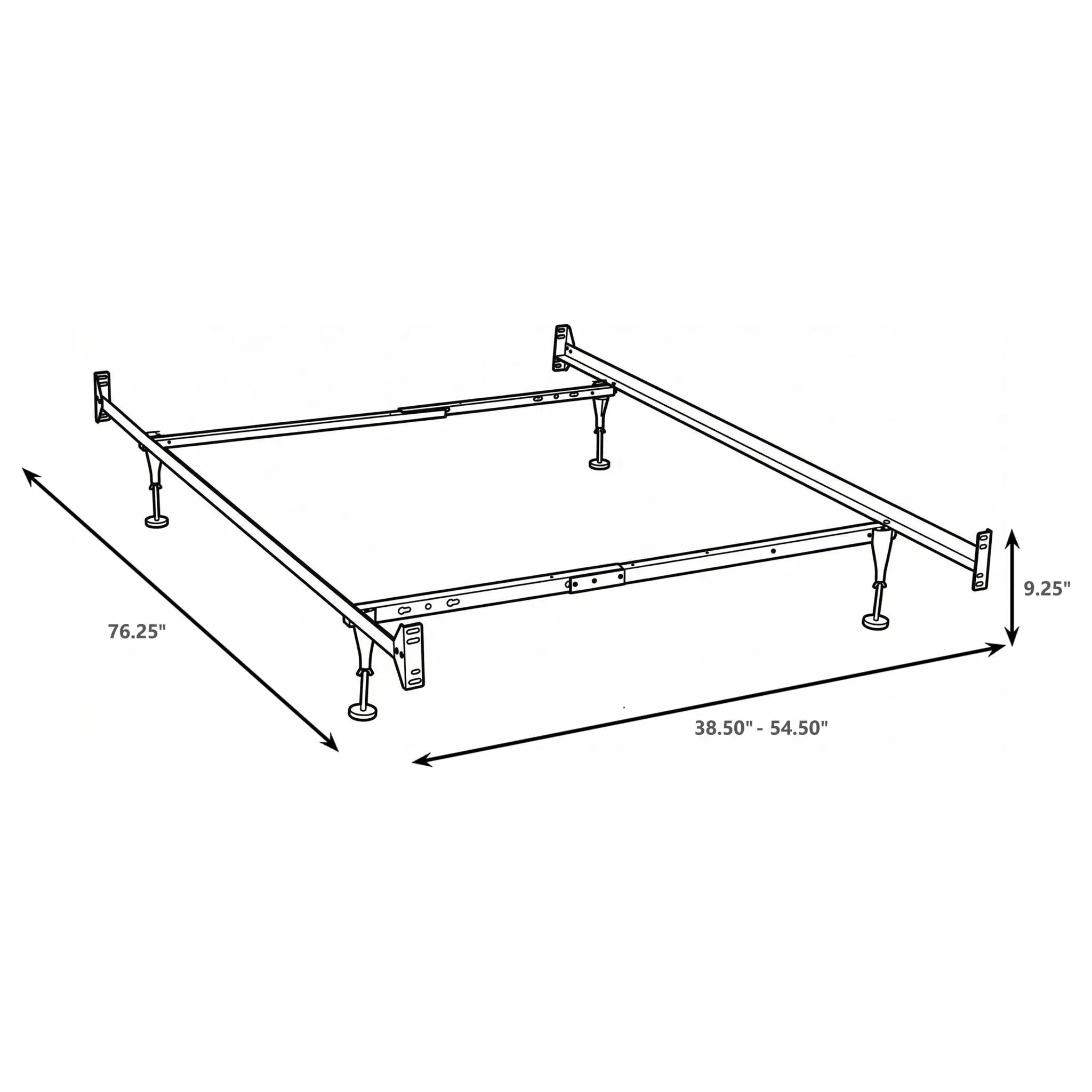 Esme Twin or Full Bed Frame Black (Headboard & Footboard) by Unique Piece Furniture