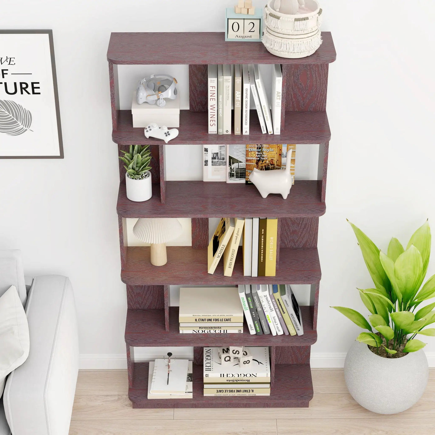 Modern 5 Tier Open Storage Bookcase by HouseOfZazla