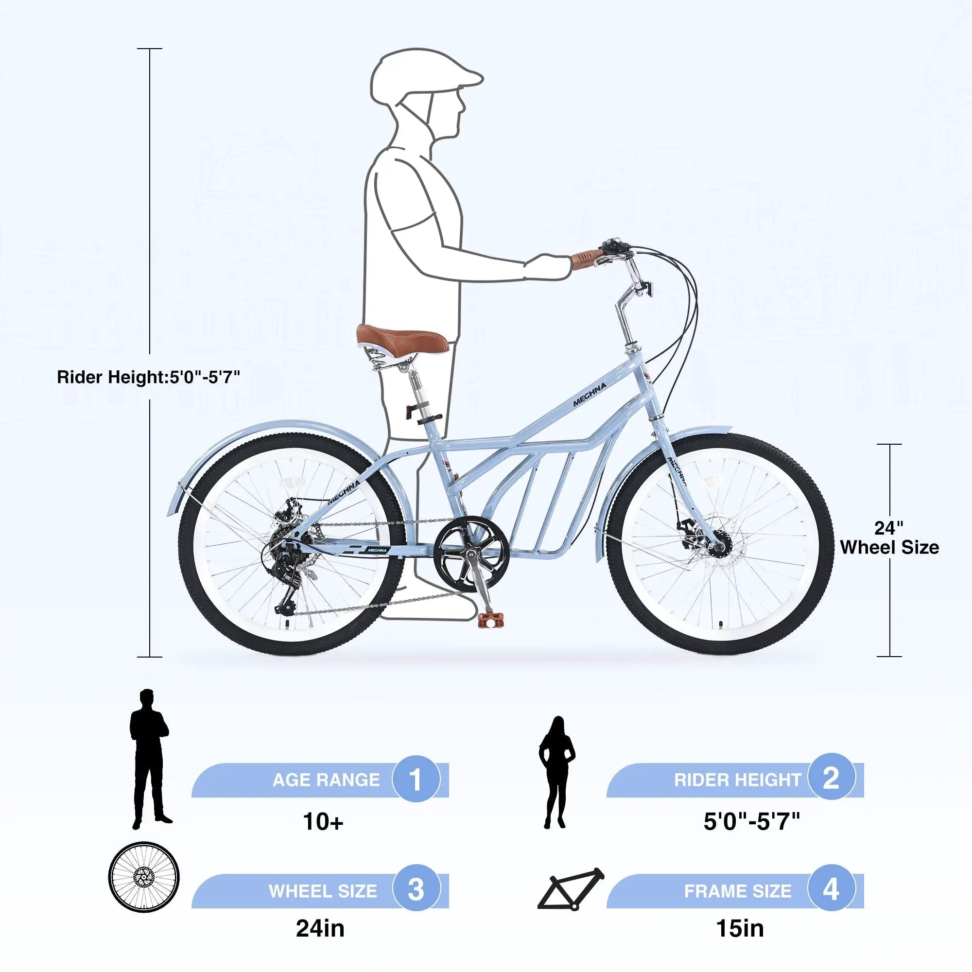 6 Speed Steel Frame 24 Inch Commuter Bike by HouseOfZazla