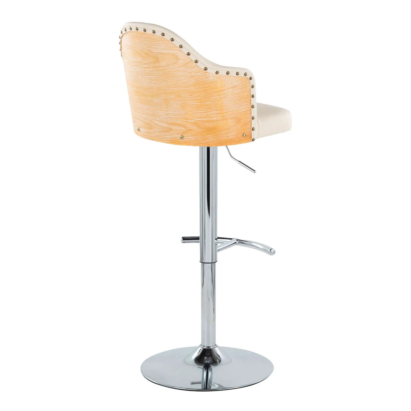 Ahoy - Contemporary Adjustable Barstool, Swivel With Rounded T Footrest (Set of 2) by HouseOfZazla