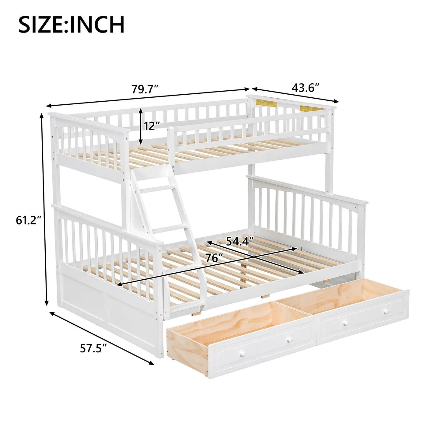 Bunk Bed With Drawers, Convertible Storage Bed by Unique Piece Furniture