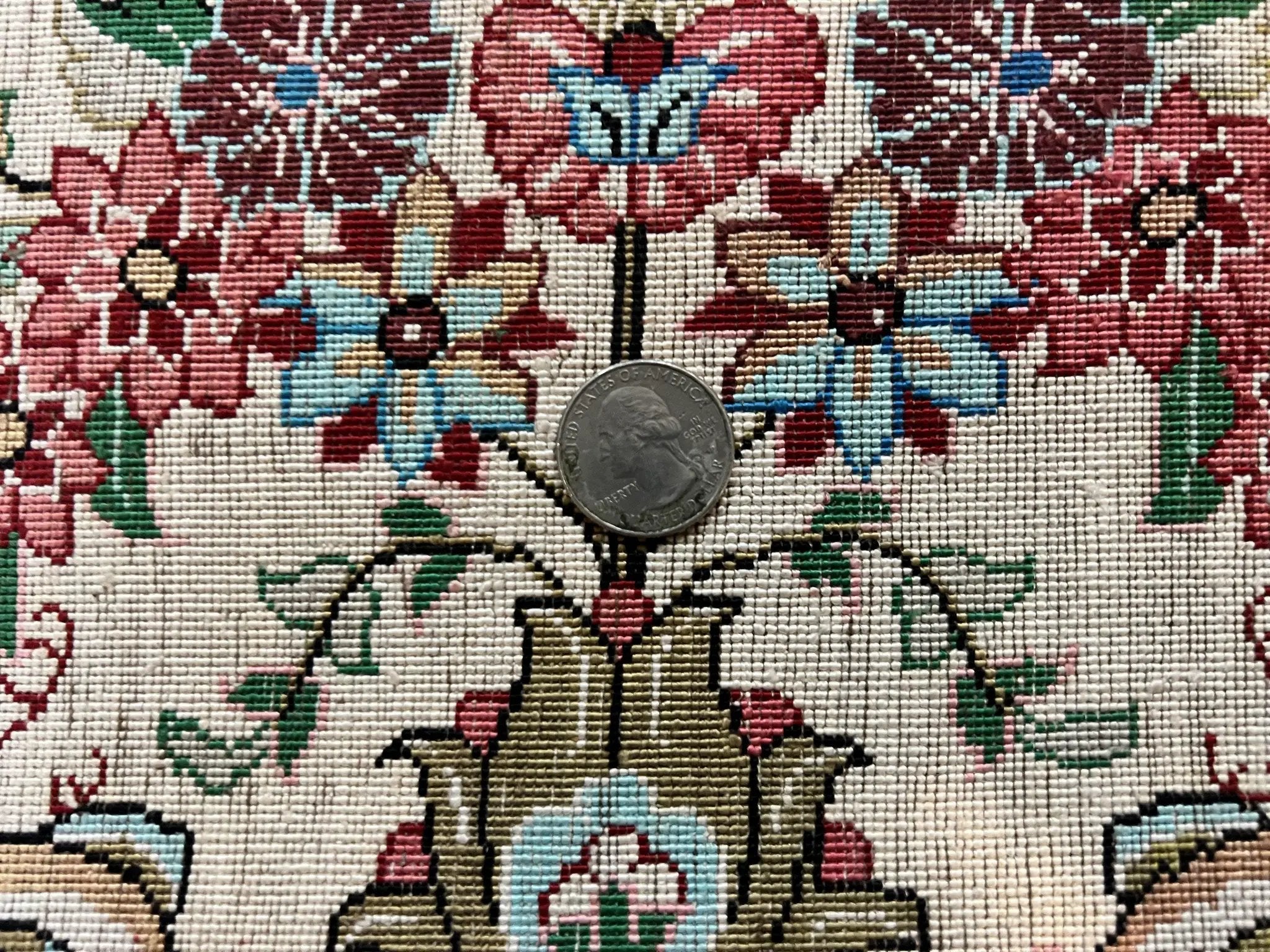 Silk Persian Tabriz Round Rug 3x3 ft, Very Fine Hand Knotted Carpet 380 KPSI, Cream & Gold, Bird Pictorials, Floral, Rare by Jewel Rugs